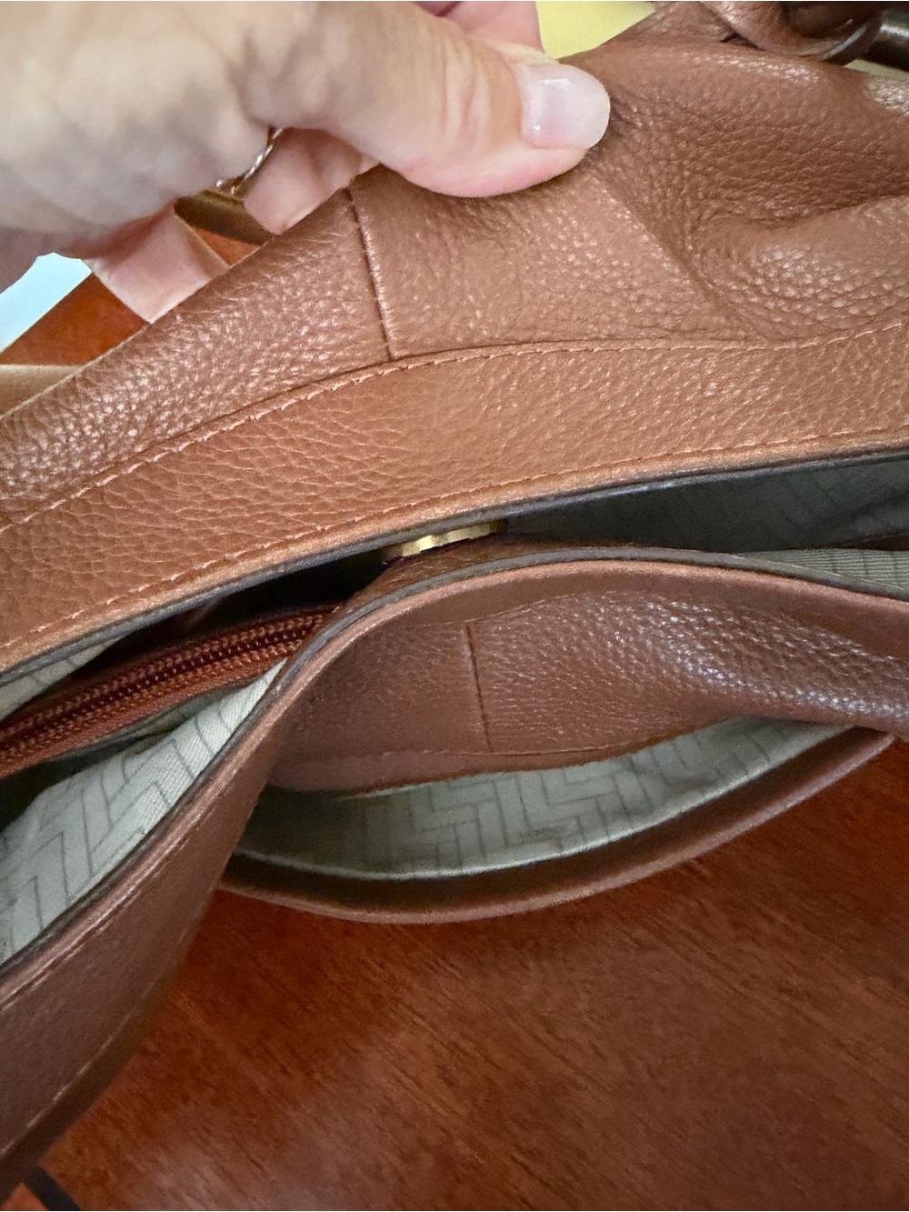 Lodis Zaria Hobo Pebbled Leather Shoulder Bag - Picture 8 of 14